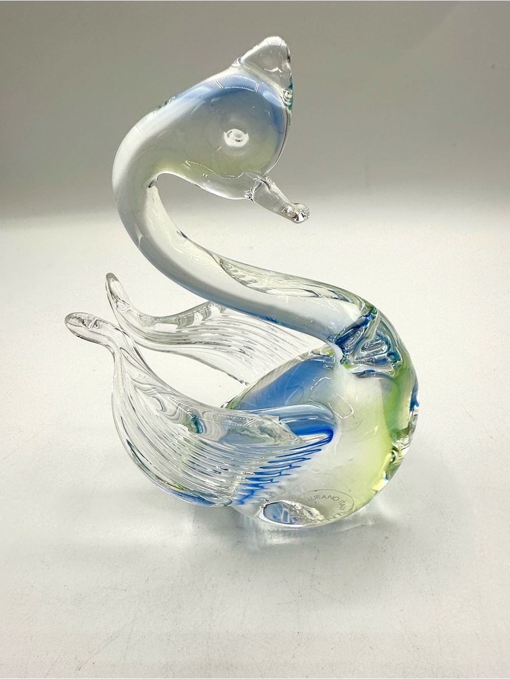 Murano Glass Swan by V. Mason & Co. Venice, Italy. 1960s. Blues & Greens - Picture 13 of 13